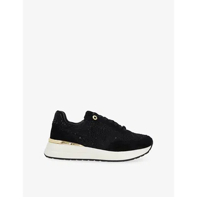 Dune Womens  Emotion Lace-up Runner Woven Trainers In Black Fabric