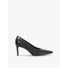 Dune Womens Black Leather Aspiring Heeled Leather Courts Eur 39 / 6 Uk In Black