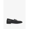 Dune Womens Black Leather Gazillion Studded Leather Loafers Eur 37 / 4 Uk In Black