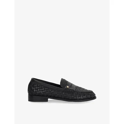 Dune Womens  Ginello Leather Loafers In Black Leather