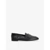 Dune Womens Black Leather Glances Leather Loafers Eur 37 / 4 Uk In Black