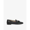 Dune Womens  Greysons Tassle-trim Leather Loafers In Black Leather