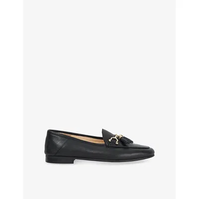 Dune Womens  Greysons Tassle-trim Leather Loafers In Black Leather
