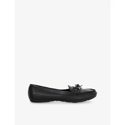Dune Womens  Grovers Leather Loafers In Black Leather