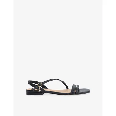 Dune Womens Black Leather Levon Leather Sandals Eur 36 / 3 Uk
