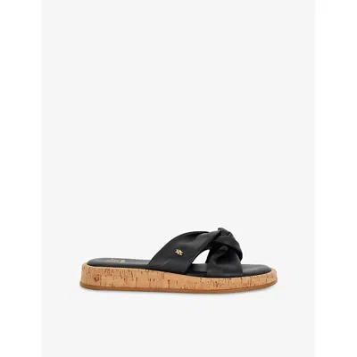 Dune Womens  Lita Suede Sandals In Black Leather
