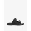Dune Womens  Lottais Leather Sandals In Black Leather