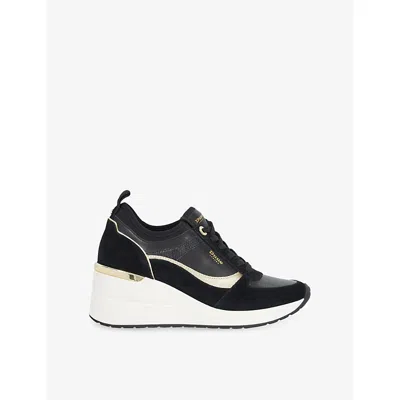 Dune Womens  Elarah Mixed-material Wedge Trainers