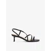 Dune Womens  Movement Leather Heeled Sandals In Black Leather