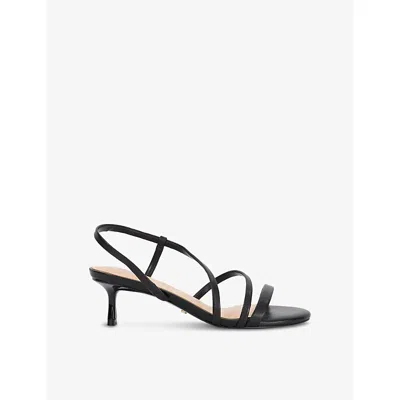 Dune Womens  Movement Leather Heeled Sandals In Black Leather