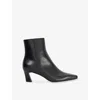 Dune Womens Black Leather Overly Leather Ankle-boots Eur 36 / 3 Uk In Black