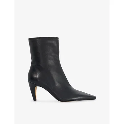 Dune Womens Black Leather Overt Leather Heeled Ankle Boots Eur 38/5 Uk