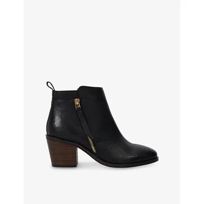 Dune Womens Black Leather Paicing Leather Heeled Ankle Boots Eur 36 / 3 Uk