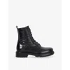 Dune Womens Patley Leather Ankle Boots Black Leather Eur 41 / 8 Uk In Black