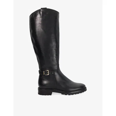 Dune Womens Black Leather Tabbey Leather Knee-high Boots Eur 36 / 3 Uk