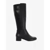 Dune Womens Black Leather Tayla Leather Knee-high Boots Eur 40 / 7 Uk In Black