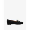 Dune Womens Black-suede Glenniee Snaffle-embellished Suede Loafers In Multi