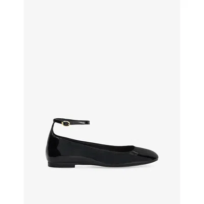 Dune Womens  Hoop Patent Faux-leather Ballet Flats In Black Patent Synthetic