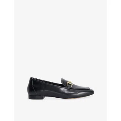Dune Womens Black Plain Leather Grained Wide-fit Leather Loafers Eur 36 / 3 Uk