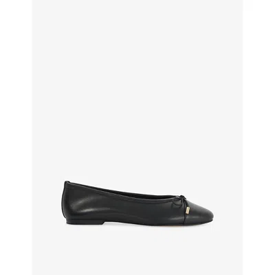 Dune Womens Black Plain Leather Haliah Leather Ballet Flats Eur 36 / 3 Uk