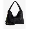 Dune Womens Black-plain Synthetic Deliberate Large Woven Shoulder Bag In Black-plain Synthetic