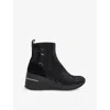 Dune Womens Black Sequins Effective Woven Wedge Trainers Eur 38/5 Uk In Black