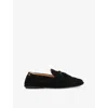 Dune Womens Black Suede Grounding Flat Suede Loafers Eur 41 / 8 Uk In Black
