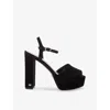 Dune Womens Black Suede Mayci Suede Platform Sandals Eur 37 / 4 Uk