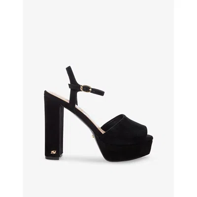 Dune Womens Black Suede Mayci Suede Platform Sandals Eur 37 / 4 Uk