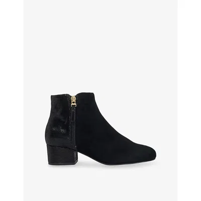 Dune Womens Black Suede Mix Pipsi Smart Suede Ankle Boots Eur 41 / 8 Uk In Multi