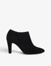 Dune Womens Black-suede Opinion Block-heel Suede Ankle Boots In Black