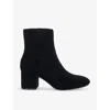 Dune Womens Black Suede Ottack Block-heel Suede Ankle Boots In Black Suede