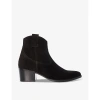 DUNE DUNE WOMEN'S BLACK-SUEDE POSSIBILITY SUEDE HEELED ANKLE BOOTS