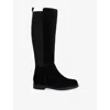Dune Womens Tallo Suede Knee-high Boots Black Suede Eur 39 / 6 Uk In Black