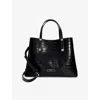 Dune Womens Black Synthetic Croc Rec Dorry Large Croc-effect Faux-leather Tote Bag In Black