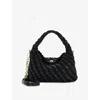 Dune Womens Black Synthetic Dinkydeliberate Mini Faux-leather Shoulder Bag In Black Synthetic