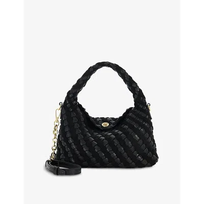 Dune Womens Black Synthetic Dinkydeliberate Mini Faux-leather Shoulder Bag