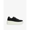 Dune Womens  Episode Sequin-embellished Woven Flatform Low-top Trainers In Black Synthetic