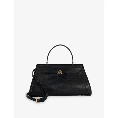 Dune Womens Black Synthetic Reptile Dante Medium Faux-leather Grab Bag