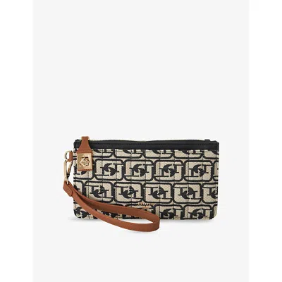 Dune Womens Starletta Woven Phone Pouch Black White Fabric