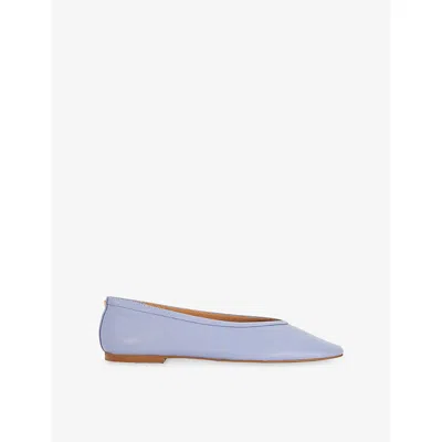 Dune Womens Blue Leather Hetta Leather Ballet Flats Eur 40 / 7 Uk
