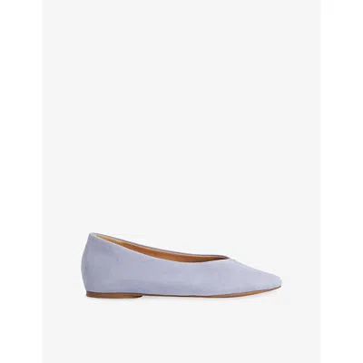 Dune Womens Blue Suede Highcut Suede Ballet Flats Eur 39 / 6 Uk