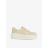 Dune Womens  Episode Lace-up Flatform Woven Trainers In Blush Fabric