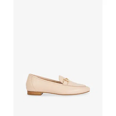Dune Womens Blush Leather Grained Snaffle-trim Leather Loafers Eur 37 / 4 Uk In Neutral