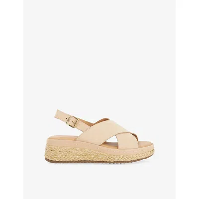 Dune Womens Blush Nubuck Kiya Nubuck-leather Sandals Eur 41 / 8 Uk In Neutral