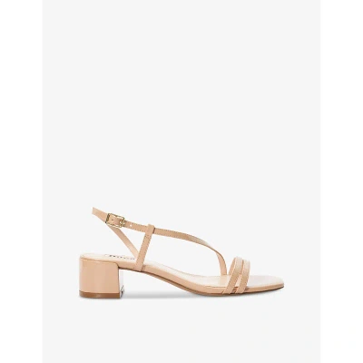 Dune Womens Blush-patent Synthetic Maryanna Cross-strap Faux-leather Heeled Sandals