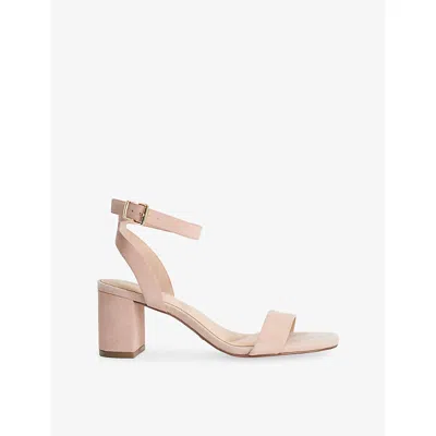 Dune Womens Blush Suede Medina Heeled Suede Sandals Eur 40 / 7 Uk In White