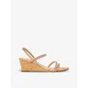 Dune Womens Blush-synthetic Kalia Crystal-embellished Wedge Cork Sandals In Blush-synthetic