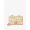 Dune Womens  Skilled Metallic-raffia And Faux-leather Top-handle Bag In Blush Synthetic