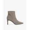 Dune Womens Obsessively Woven Heeled Ankle Boots Bronze Fabric Eur 37 / 4 Uk In Gray